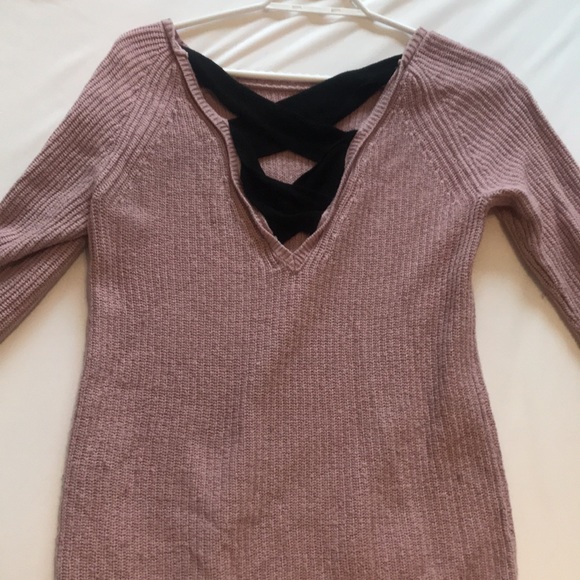 🌻 Long mauve open back sweater - Picture 2 of 4